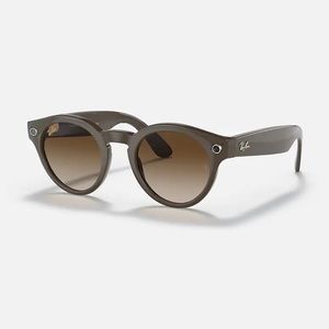 Rayban Stories Round Shiny Brown Glasses